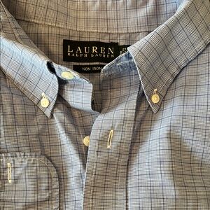 Lauren Ralph Lauren Light Blue Micro-Check Button-Down Shirt